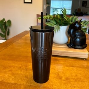 Starbucks 2022 Silver and Black Stainless Steel Tumbler